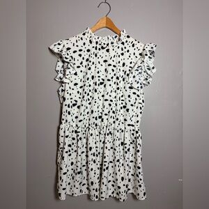 SHEIN peplum animal print top